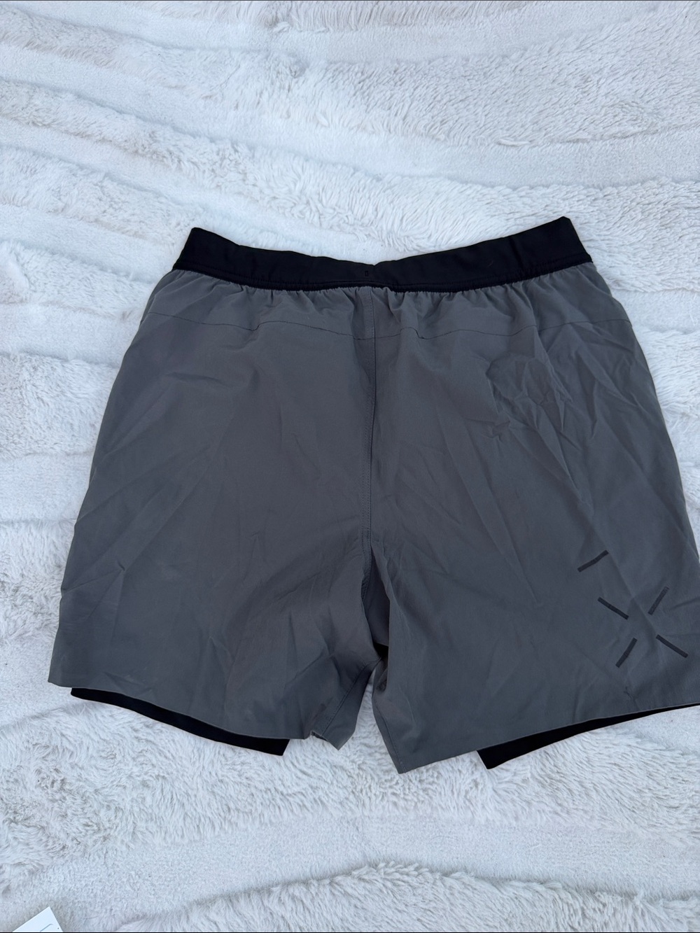 Ten thousand the interval short, dark gray lined 6 inch inseam